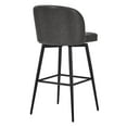 thumbnail image 7 of CHITA 30" Swivel Upholstered Counter Bar Stools Set of 2 with Back & Metal Legs, Faux Leather in Retro Gray, 7 of 7