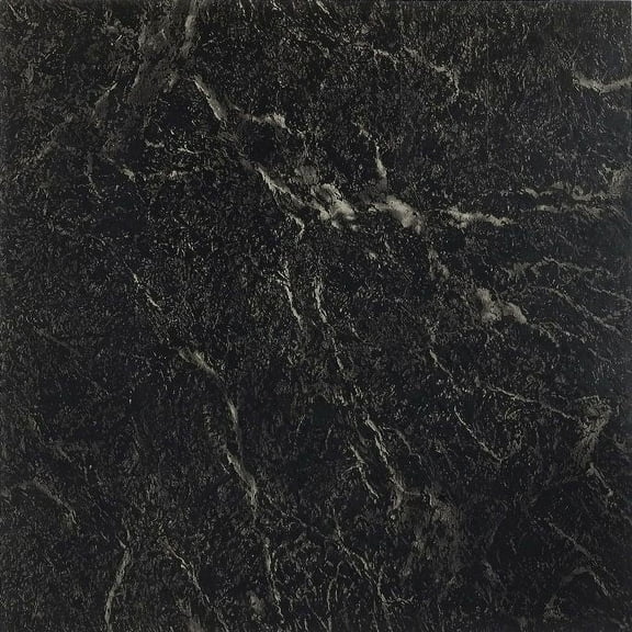 Mosaico Clasico Black with White Vein Marble 12x12 Self Adhesive Vinyl Floor Tile - 20 Tiles/20 sq. ft.