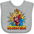 thumbnail image 3 of Inktastic Soccer Girl Superhero Girls Baby Bib, 3 of 4