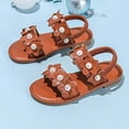 thumbnail image 5 of JAJAHO Girls Sandals Summer Open Toe Floral Design Outdoor Hook And Loop Flat Shoes For Little/Big Kids Lovely Shoes, 5 of 9