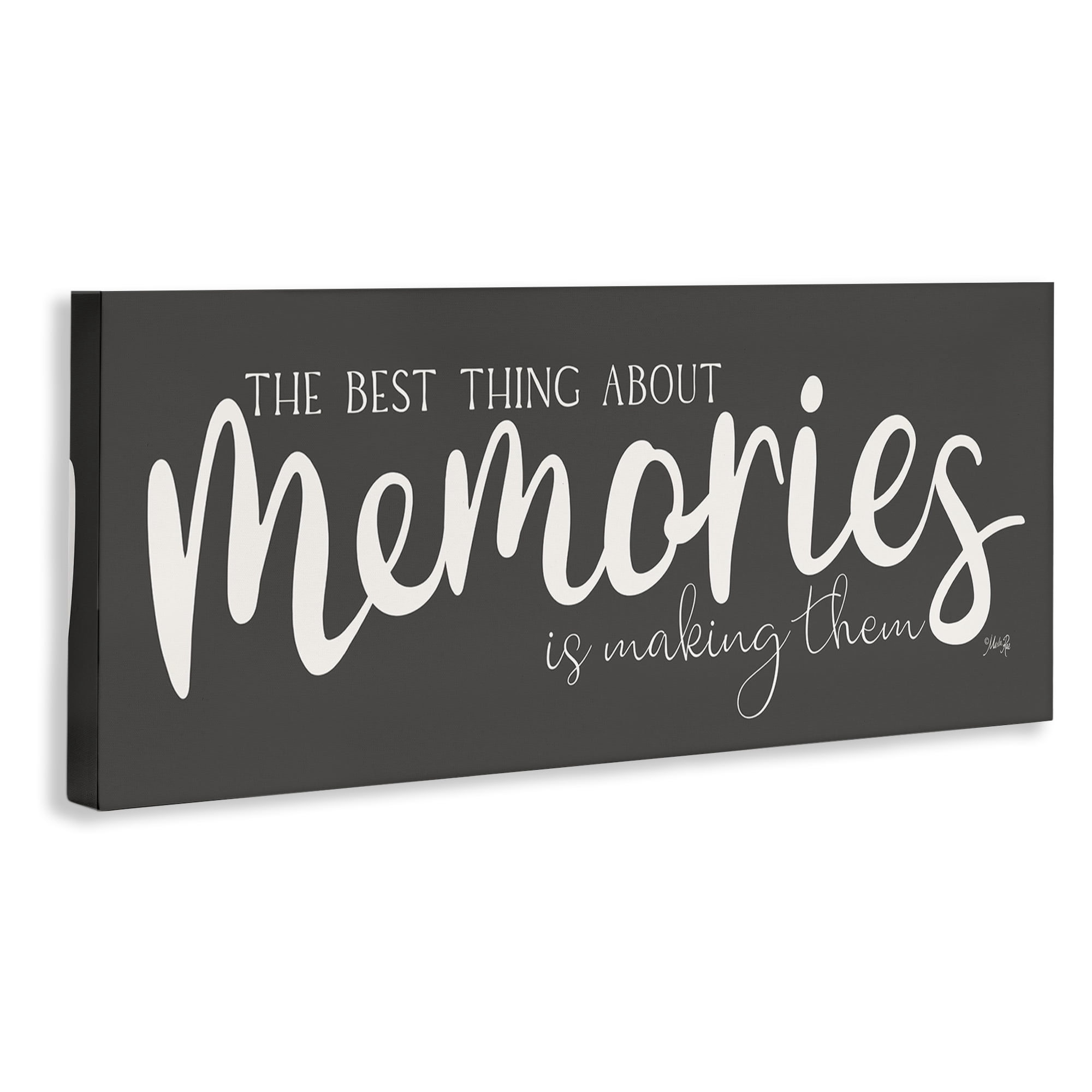 Stupell Industries Making Memories Sentiment Text & Numbers Painting Wrapped Canvas Art Print Wall Art, 24 x 10