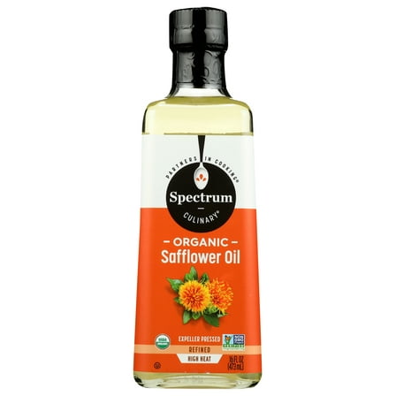 Pack of 6, Spectrum Naturals Refined Organic Safflower Oil, 16 fl oz