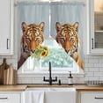 thumbnail image 3 of Swag Valance Curtains for Windows, Blue Tiger Light Filtering Kitchen Curtains with Rod Pocket, Funny Animals Modern Art Decorative Window Treatment Valances for Living Room, 36x36 - 2 PCS, 3 of 9
