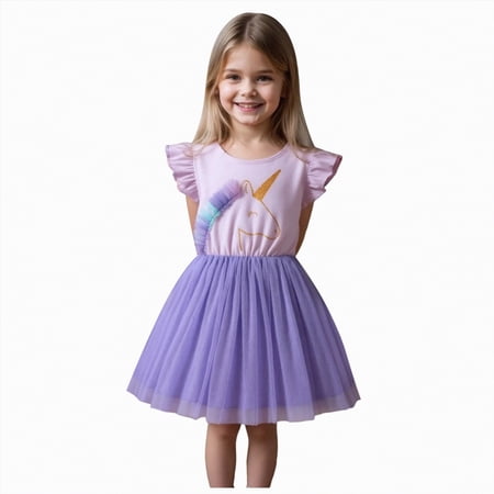 Yindaity Girls Dresses Size 6-7 Girls Ballet Long Sleeve Skirted Leotards with Tutus Skirt Dance Dress Ballerina Outfits(Light Purple 130)