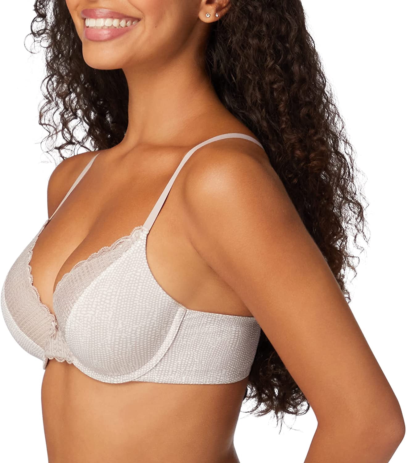Women's Maidenform 09404 Comfort Devotion Embellished Extra Coverage Bra (Moving Texture Gloss 36B)