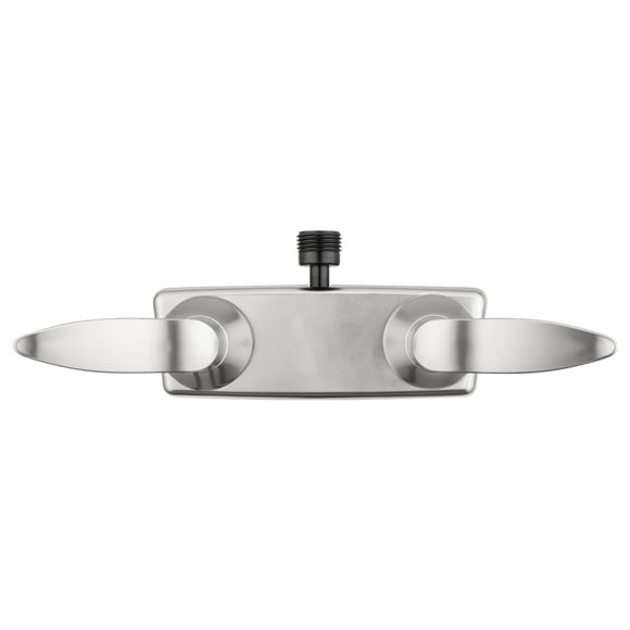Dura Faucet Faucet DF-SA100LH-SN Utilisé pour la Douche; 2 Valves; Montage Mural en une Seule Pièce; Valve à Cartouche Sans Laveuse; Écartement Central de 4 Pouces; Application à 2 Trous; Nickel Satiné Brossé; Plastique