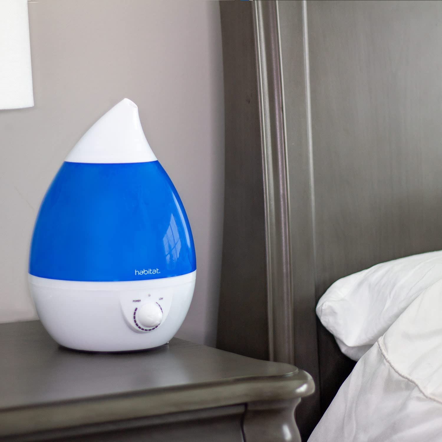 Habitat Cool Mist Ultrasonic Humidifier with Large 2.5L Tank, Whisper Quiet Humidifier with LED Light for Bedroom, 24 Hours of Continuous Mist, Blue