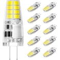 thumbnail image 1 of GFDYREE G4 LED Bulb 3W 12V AC/DC Daylight White 6000K T3 JC Type Bi-Pin G4 Base 20W-25W Halogen Bulb Replacement for Outdoor Landscape Lighting, RV, Under Cabinet Puck Light, 10-Pack, 1 of 7