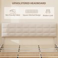 thumbnail image 3 of HOMCOM King Bed Frame with Upholstered Headboard Platform Bed Frame Cream, 3 of 8