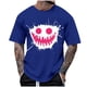 thumbnail image 2 of Blusas y camisas de manga corta con cuello redondo para hombre, blusas casuales de verano a la moda con cuello redondo y estampado para hombre., 2 of 4