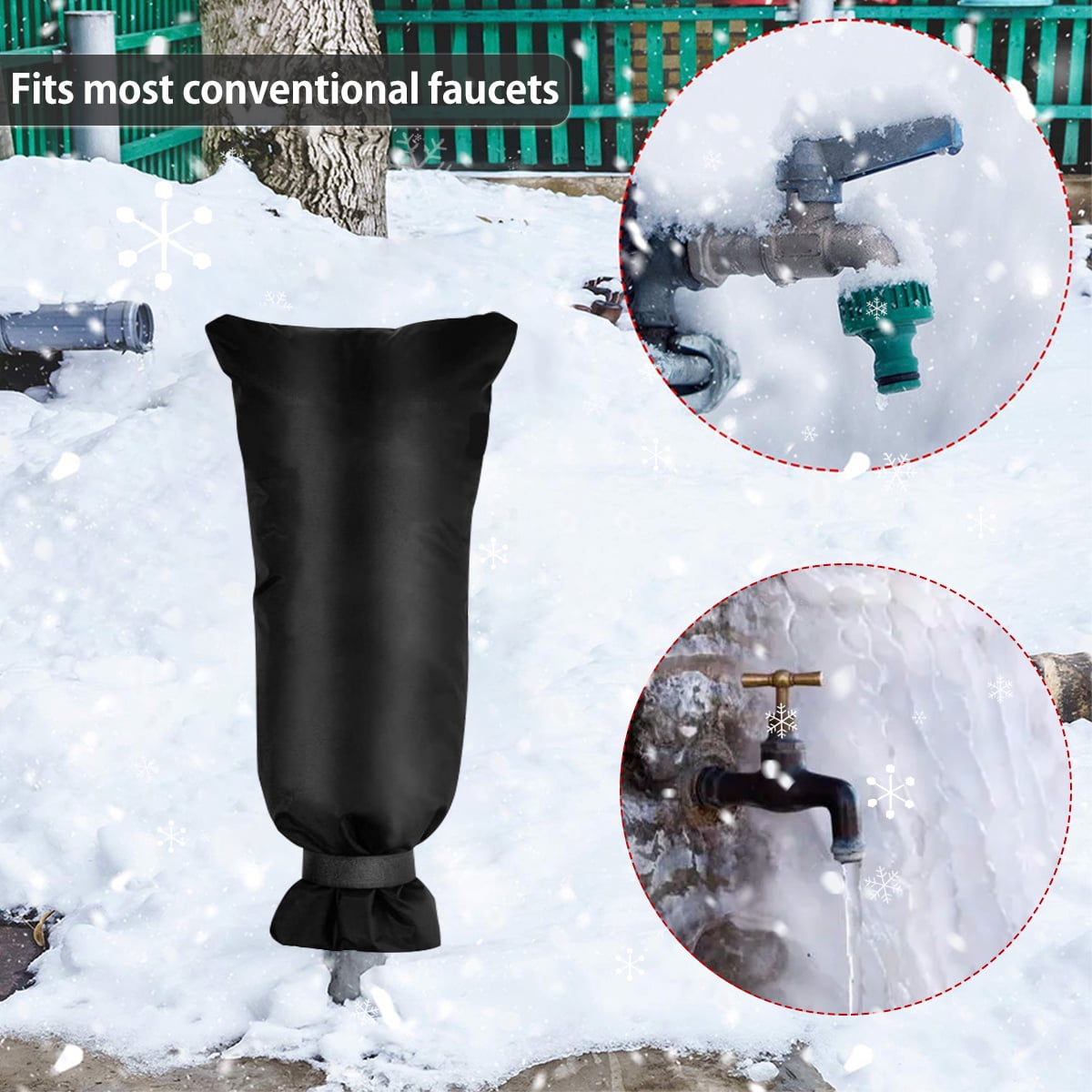 Water Tap Protection Anti Freezing Ice Faucet Cover Winter Garden Taps Insulated 