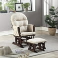 thumbnail image 5 of Brisbane Nursery Glider & Ottoman Sets, Glider Recliner Nursery Rocking Chair, Nursery Glider Rocker with Ottoman, Reclining Gliders & Chairs for Breastfeeding, Reading, Napping - Espresso/Dark Gray, 5 of 13