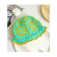 thumbnail image 2 of xiaxaixu Women Knitted Hat with Flower Pattern, Bright Color Matching Hollow Decoration Clothing Accessory, 2 of 4