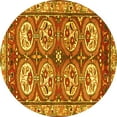 thumbnail image 1 of Ahgly Company Machine Washable Indoor Round Persian Yellow Traditional Area Rugs, 8' Round, 1 of 4