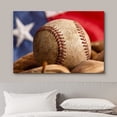 thumbnail image 3 of HFDF Canvas Prt Wall Art Baseball with Mitt on American Flag Sports Athletes Photography Modern Art Contemporary Scenic Urban Multicolor for Livg Room, Bedroom, Office - 10x8inch Framed, 3 of 4