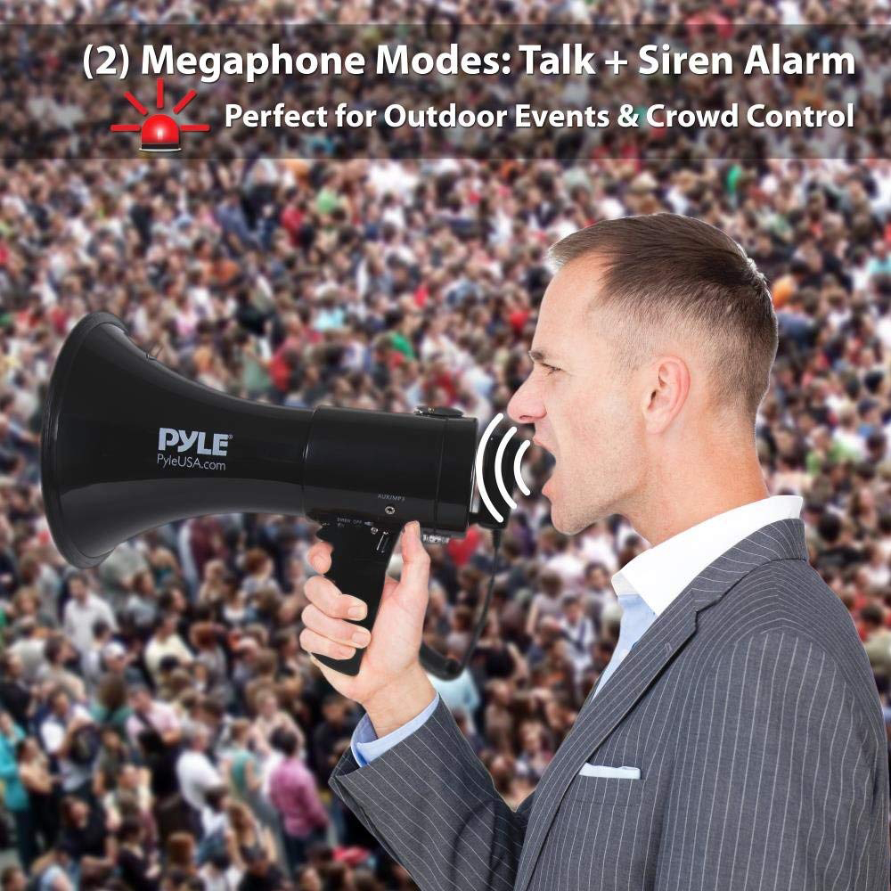 Pyle Portable PA Megaphone Speaker – Rechargeable Battery, Model PMP561LTB-RB (Refurbished)