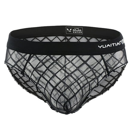 

Panties For Men Underwear Nylon Mesh Low Waist Solid Color Breathable Underwear Briefs