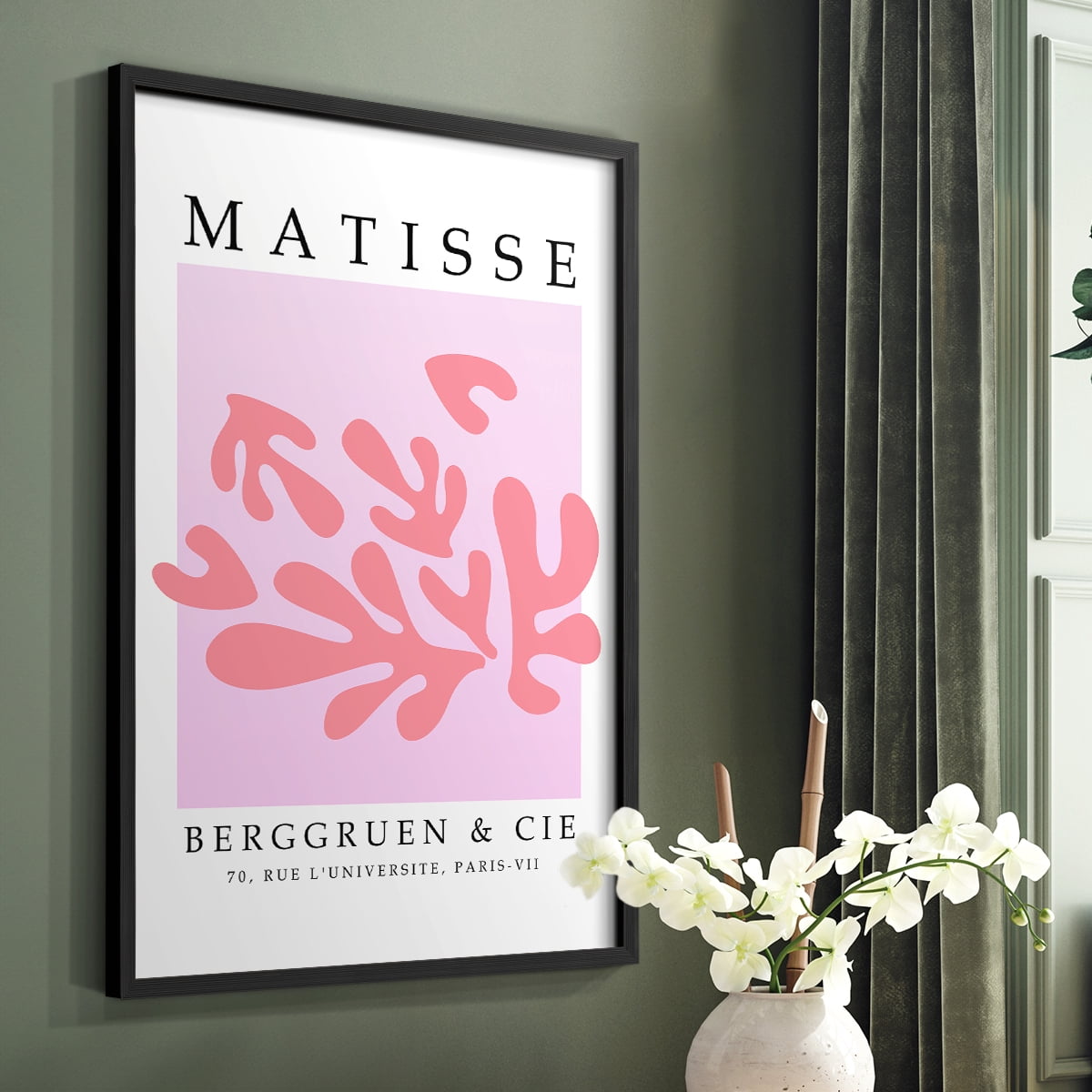 Matisse CCCXLII in Black Solid Wood 16 x 20 Framed Print