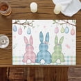 thumbnail image 4 of Spring Easter Colorful Rabit Tail Placemats Set of 4,Wipeable Washable Table Mats for Dining Tables, Tree Branch Egg Checker Place Mats for Kitchen Event Party Tabletop Decor, 4 of 9