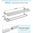 thumbnail image 4 of Towel Racks for Bathroom - 24 in Bath Towel Shelf with Double Towel Bar, Stainless Steel Towel Storage for Lavatory Wall Mounted, 2-Tier Towel Hanger Towel Holder, Brushed Nickel, 4 of 7