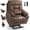46-dark Brown-velvet, variant on Large Power Lift Lazy Boy Recliner Chair with Heated and Massage, Upgraded Dual Motor Lay Flat Recliners, 25in Extra Wide Seat, Cup Holder, Side Pocket