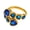 Gold Blue Stone, variant on Women's Stainless Steel Crystal Love Heart Zirconia Open Signet Ring Wedding Jewelry Gold Olive Green Stone Size 9