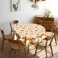 thumbnail image 3 of Pumpkin Table Cloth Fall Tablecloth 60 inch Maple Leaf Round Tablecloth for Kitchen Dining Circular Table Orange Buffalo Plaid, 3 of 6