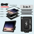 thumbnail image 3 of ELEHOLD For Apple iPad 11th(A16)/10th 10.9 Inch Case,Rugged Shockproof 3-Layer Kickstand Pencil Holder Protective Case with Shoulder Strap for Kids, School, Outdoor Travel,Black, 3 of 8