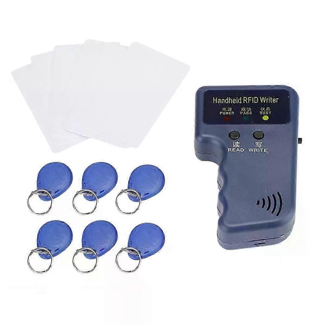 Copiadora portátil de tarjetas RFID de 125 kHz ID (EM4100/HID/AWID), lectora y grabadora con llavero de 6 tarjetas grabables + tarjeta grabable