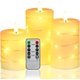 thumbnail image 1 of Velas LED, velas a batería, con luces de cadena integradas, velas sin llama de 3 piezas, con control remoto de 10 teclas, función de temporizador de 24 horas, luces danzantes, 1 of 5