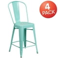 thumbnail image 3 of Flash Furniture Mint Metal Outdoor Stool,24",PK4 4-ET-3534-24-MINT-GG, 3 of 9