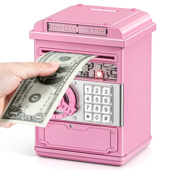 Lucky Doug 3 -8 Years Old Kids Toys, ATM Piggy Bank for Kids Boys, Money Saving Box with Password Protection, Light & Sound, Gifts for Kids Boys Girls
