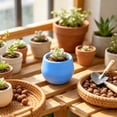thumbnail image 4 of BiFandian Mini Plastic Pot, Ribbed Small Round Flower Planter Colorful Nursery Container, Cactus Herb Desktop Bonsai Decor, 6 Color Options for Shelf, Windowsill, 4 of 7