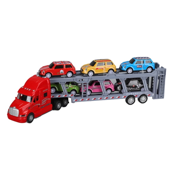 Jouet de Camion Porte-Voitures, Camion de Transport pour Enfants, Modèle de Camion Porte-Voitures 1:48 en Alliage Détachable Six Voitures Véhicules de Transport pour Enfants Modèle de Simulation pour 3 Ans +