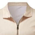 thumbnail image 6 of outfmvch polo shirts for men casual zipper shirt turn down collar stripe printed polos shirt fashion formal shirt womens tops khaki, 6 of 6