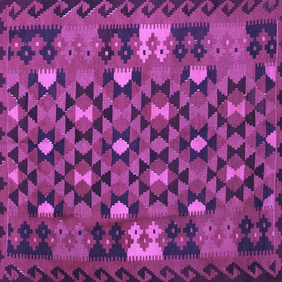 Ahgly Company Indoor Square Oriental Purple Traditional Area Rugs, 6' Square