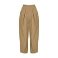 thumbnail image 7 of Audhol Harem Pants Women, Cotton and Linen Womens Elastic Waist Pants Casual Trousers with Pockets Beach Pants for Women Khaki 3XL, 7 of 7