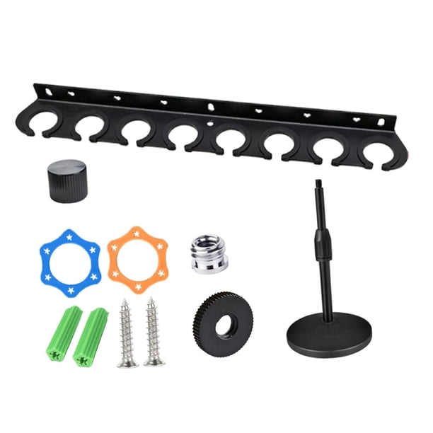 Organizador de soporte para micrófono versátil con rosca de 3/8" para rack de almacenamiento de micrófonos dinámicos 8 ranuras