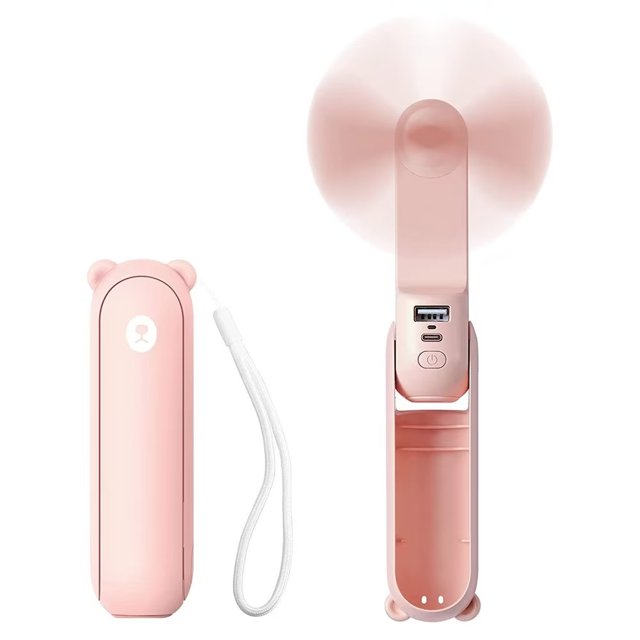 1 ventilador de mano (verde, 4800 mAh), mini ventilador de mano 3 en 1, ventilador de bolsillo pequeño recargable por USB, ventilador con pilas, función de linterna para mujeres