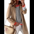 thumbnail image 2 of Suéteres de Mujer de Larga, Cuello Redondo, Rayas de Colores, Suéteres Casuales de Punto Negro & Rojo Anaranjado M, 2 of 9