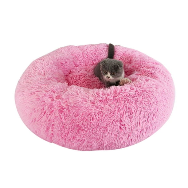 Pet Dog Cat Calming Bed Round Nest Warm Soft Plush Sleeping Bed Pets