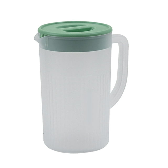 Jarra de plástico con tapa, gran capacidad, resistente a altas temperaturas, jarra de agua fría para jugo, té, matcha verde