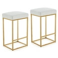 thumbnail image 7 of BELLEZE Round Backless Bar Stool, White/Gold (Set of 2), 7 of 7