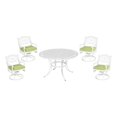thumbnail image 1 of Homestyles Sanibel Fonte Aluminium 5 Pièces Ronde Salle à Manger Extérieure en Blanc, 1 of 3