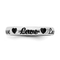 thumbnail image 4 of Sterling Silver Stackable Expressions Black Enamel Love Ring Size 6, 4 of 5