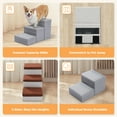 thumbnail image 3 of PAWZ Road Pet Stairs 3-Step Dog Ramp Ladder with Storage Boxes Folding Cat Dog Ramp for Small and Medium Pets,Gray, 3 of 9
