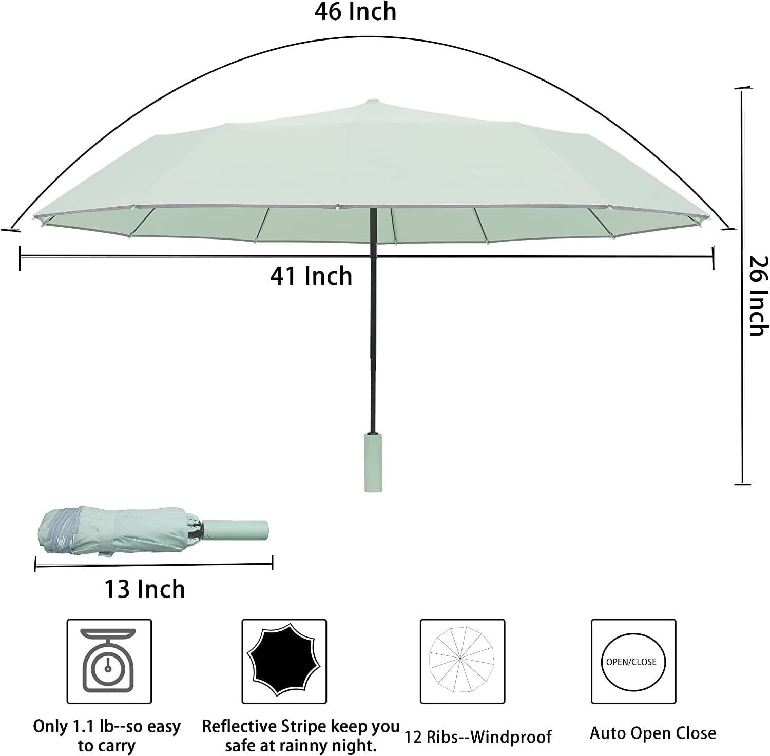 NANAHuang Inverted UV Umbrella for Rain and Sun Medium Size UPF 50+ Rverse Compact Umbrella Auto Open Close