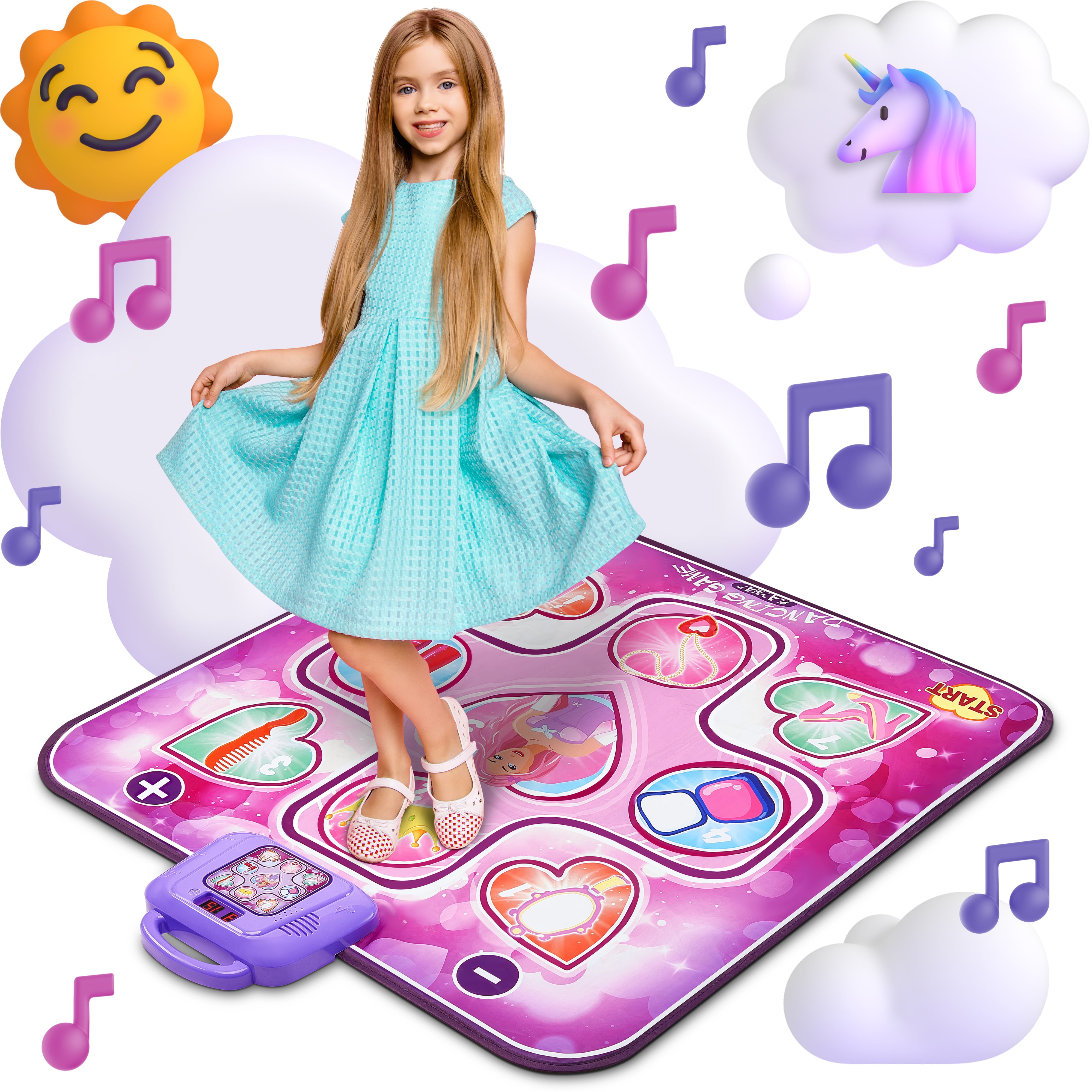 Atlasonix Dance Mat for Kids Ages 412 Year Old, Dance Pad for Girls