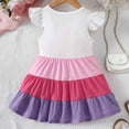 thumbnail image 7 of Gelikeya Toddler Girls Easter Dresses 2T-6T Little Princess Rainbow Color Block Dress Flutter Sleeve Casual Spring Summer Dress(Toddlers, Z01-White, 12-18 Months), 7 of 7