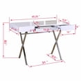 thumbnail image 5 of Room Designs Computer X Desk Black Gloss Modern Rectangle, 5 of 6
